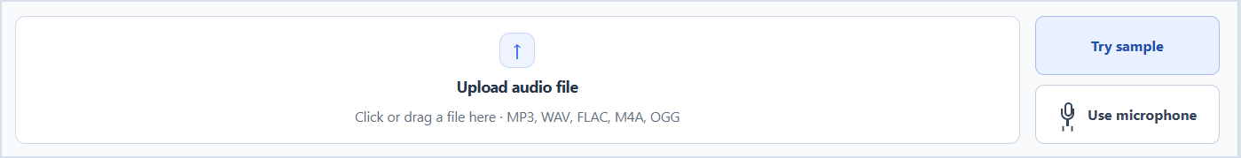 Audio file upload area