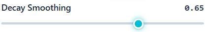 Keep smoothing low — Smoothing slider in the analyzer Smoothing slider in the analyzer